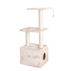 3-Tier Real Wood Cat Condo With Sisal Scratching Post 39", , alternate image number null
