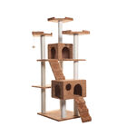 Multi-Level 74" Real Wood Cat Tree Furniture With Sratchhing Posts, , alternate image number null