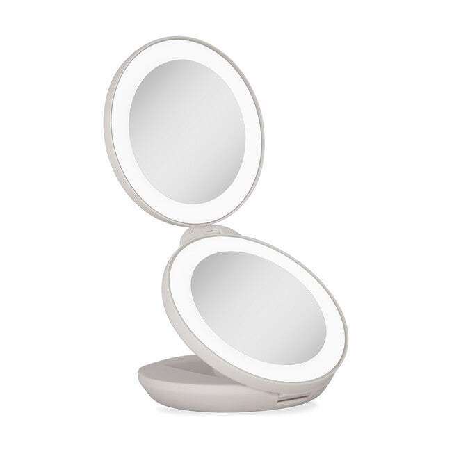 Dual LED Lighted Travel Mirror 10X/1X, TAUPE, hi-res image number null