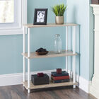 Home Basics Pine Wood 3 Tier Rectangular Corner Shelf, , alternate image number null