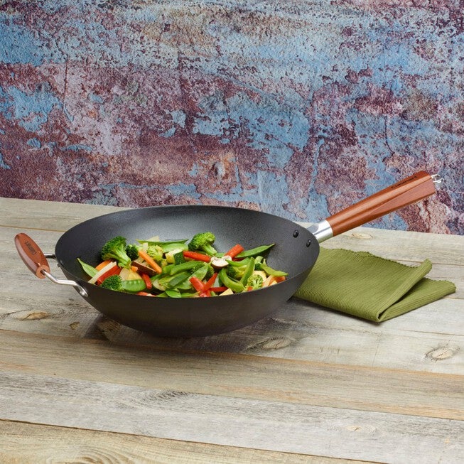 14 inches Pre-Seasoned Wok w/ Helper Handle, STAINLESS STEEL, hi-res image number 0