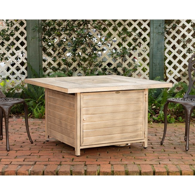 Langhorne Square Aluminum LPG Fire Pit in Driftwood, , alternate image number 8