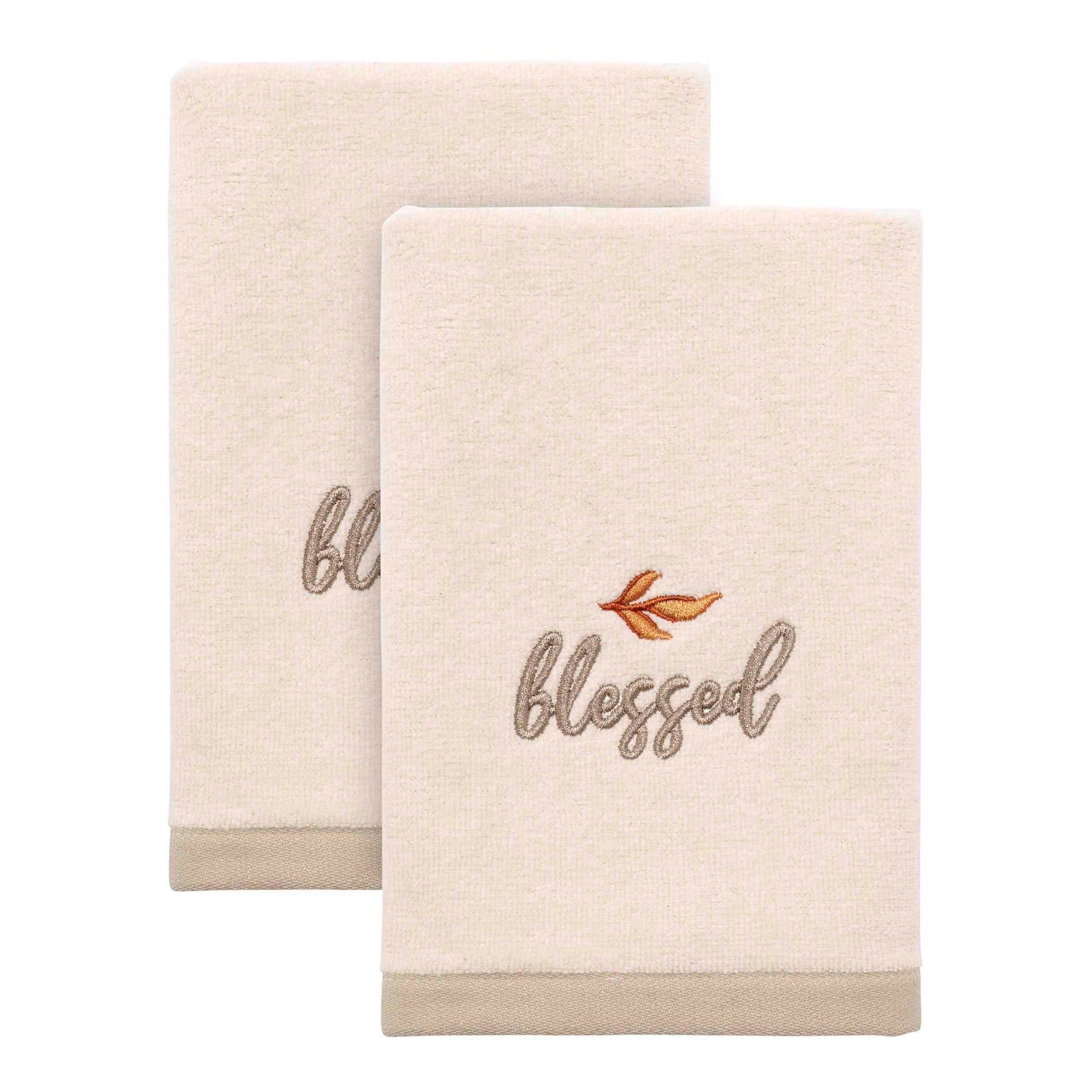 &ldquo;Blessed" Decorative Fingertip Towel, Set of 2, BLESSED, hi-res image number 0