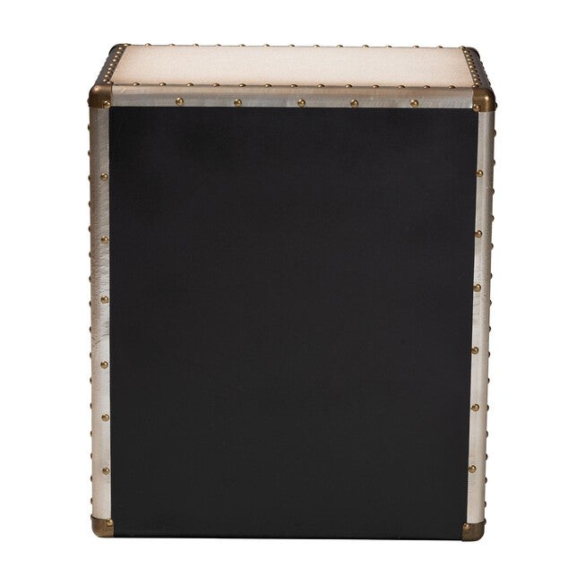 Mallison Vintage Black Canvas 3-Drawer End Table, BEIGE, alternate image number null