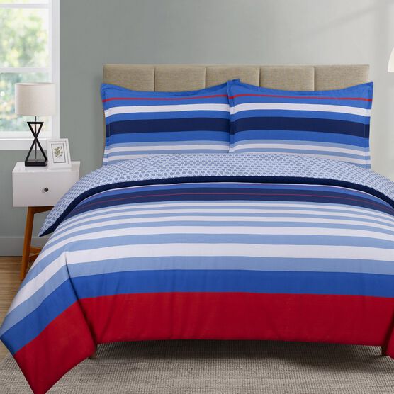 Harbor Stripe Comforter Set, BLUE RED WHITE, hi-res image number null