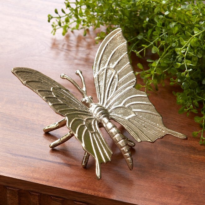 Modern Metal Butterfly Decor (Set of 2), GOLD, alternate image number null
