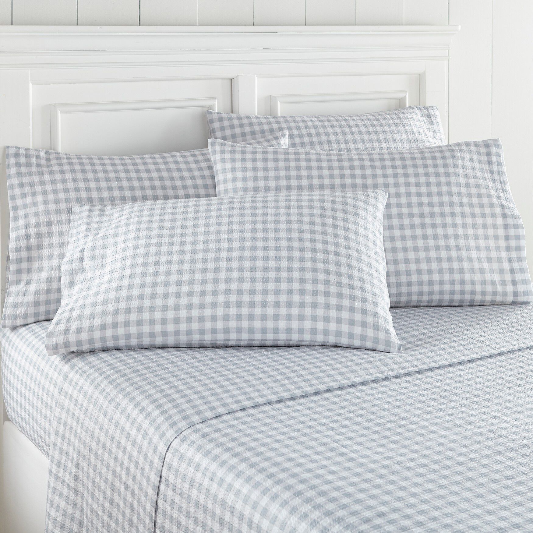 Seersucker Sheet Sets, GRAY, hi-res image number 0