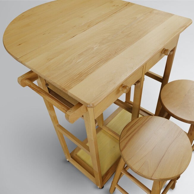 Breakfast Cart with Drop-Leaf Table-Natural, , alternate image number 10