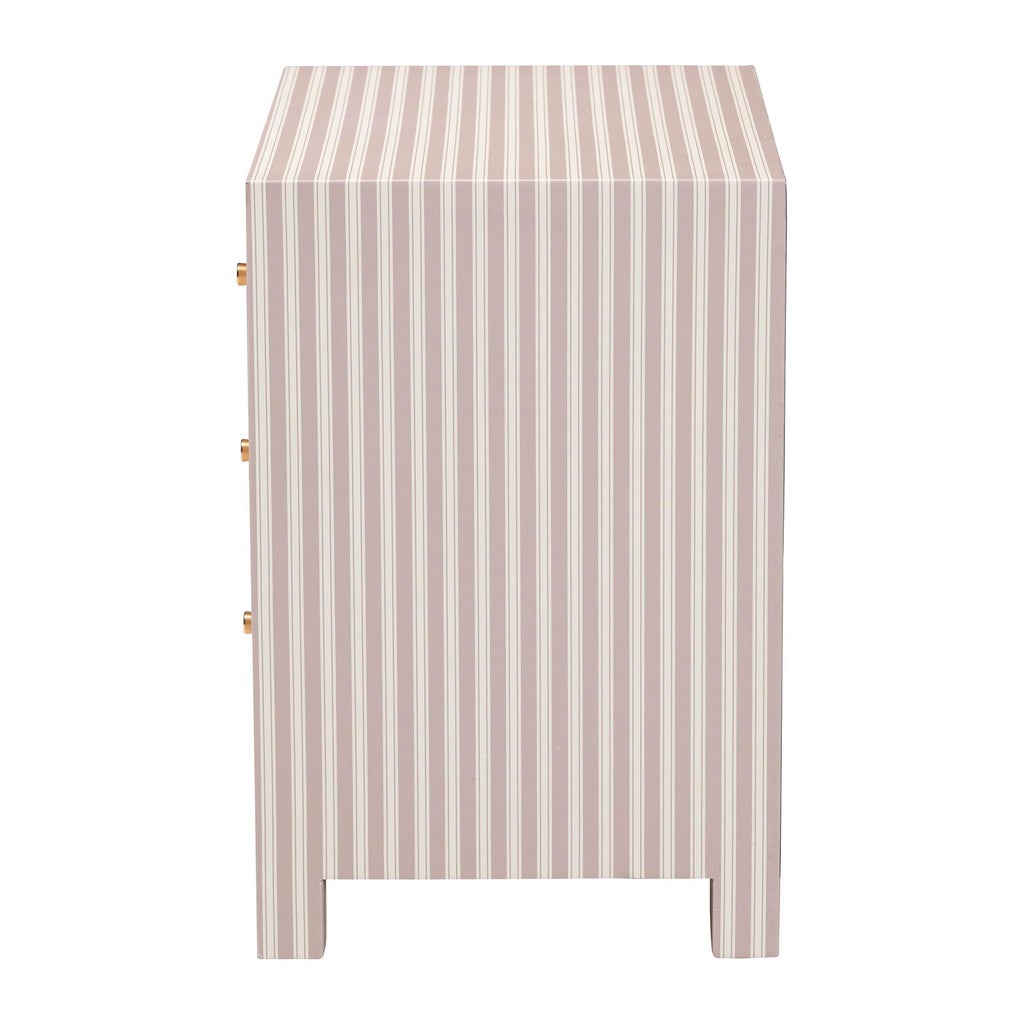 Top view of Javianne end table showing striped pattern