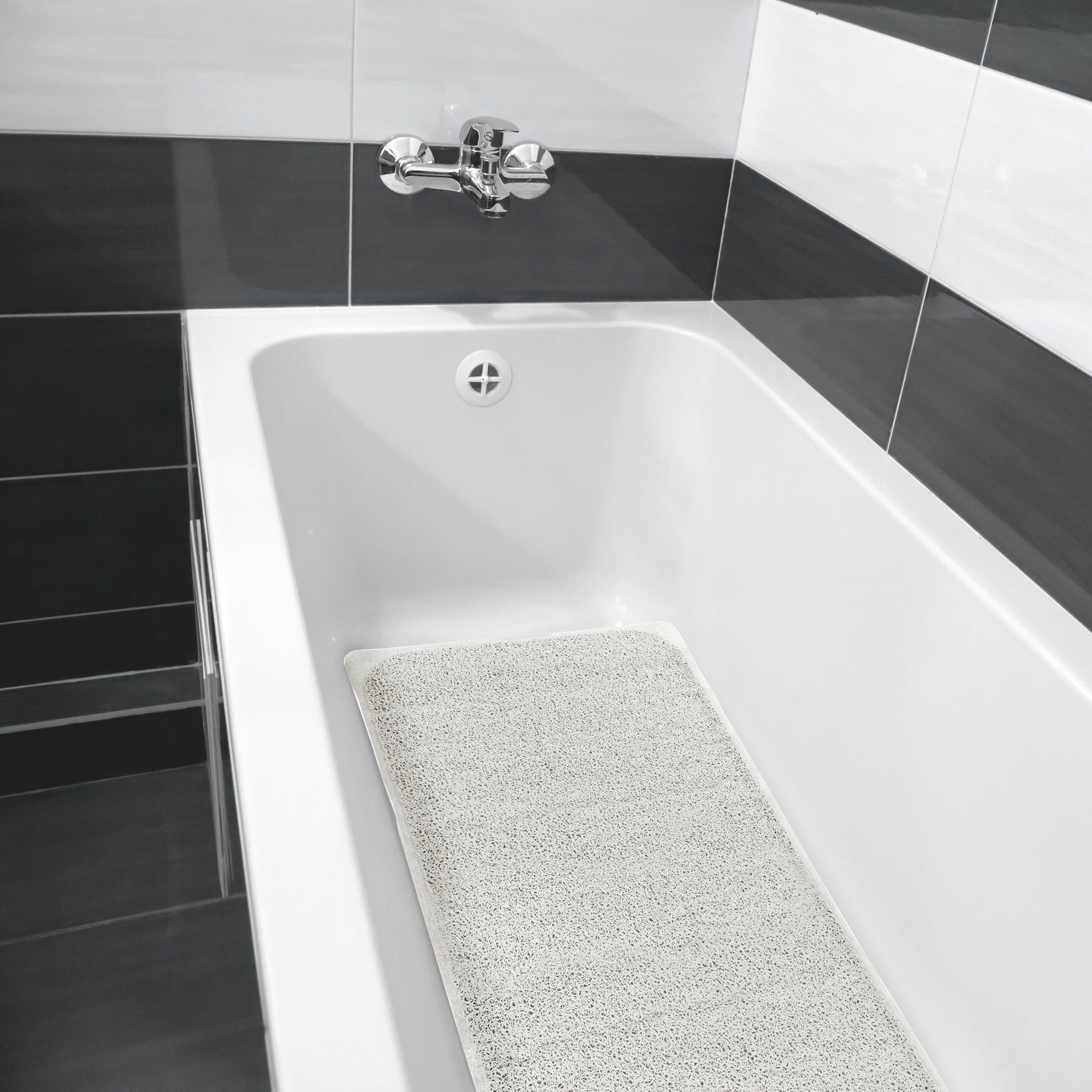 Loofah Bath Mat, CLEAR, hi-res image number 0