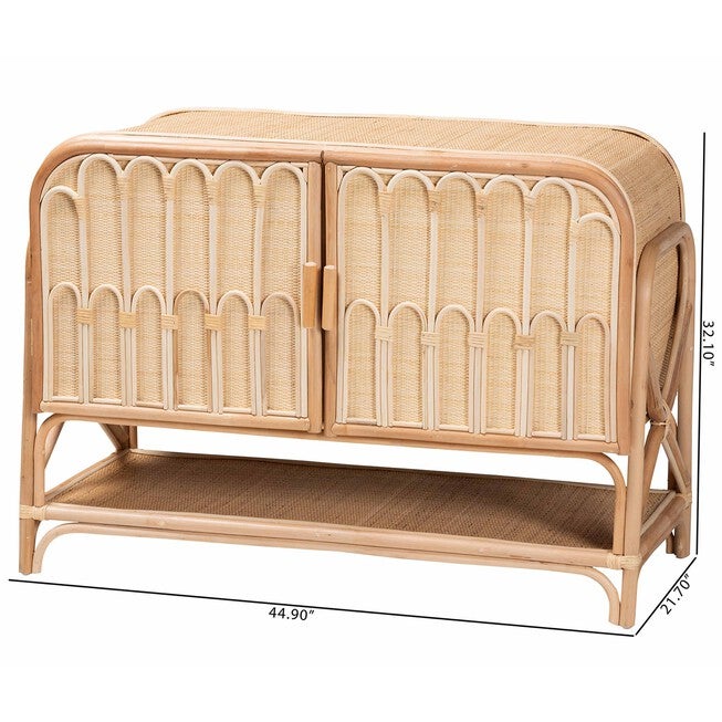 Gitano Bohemian Natural Rattan 2-Door Storage Cabinet, , alternate image number 8