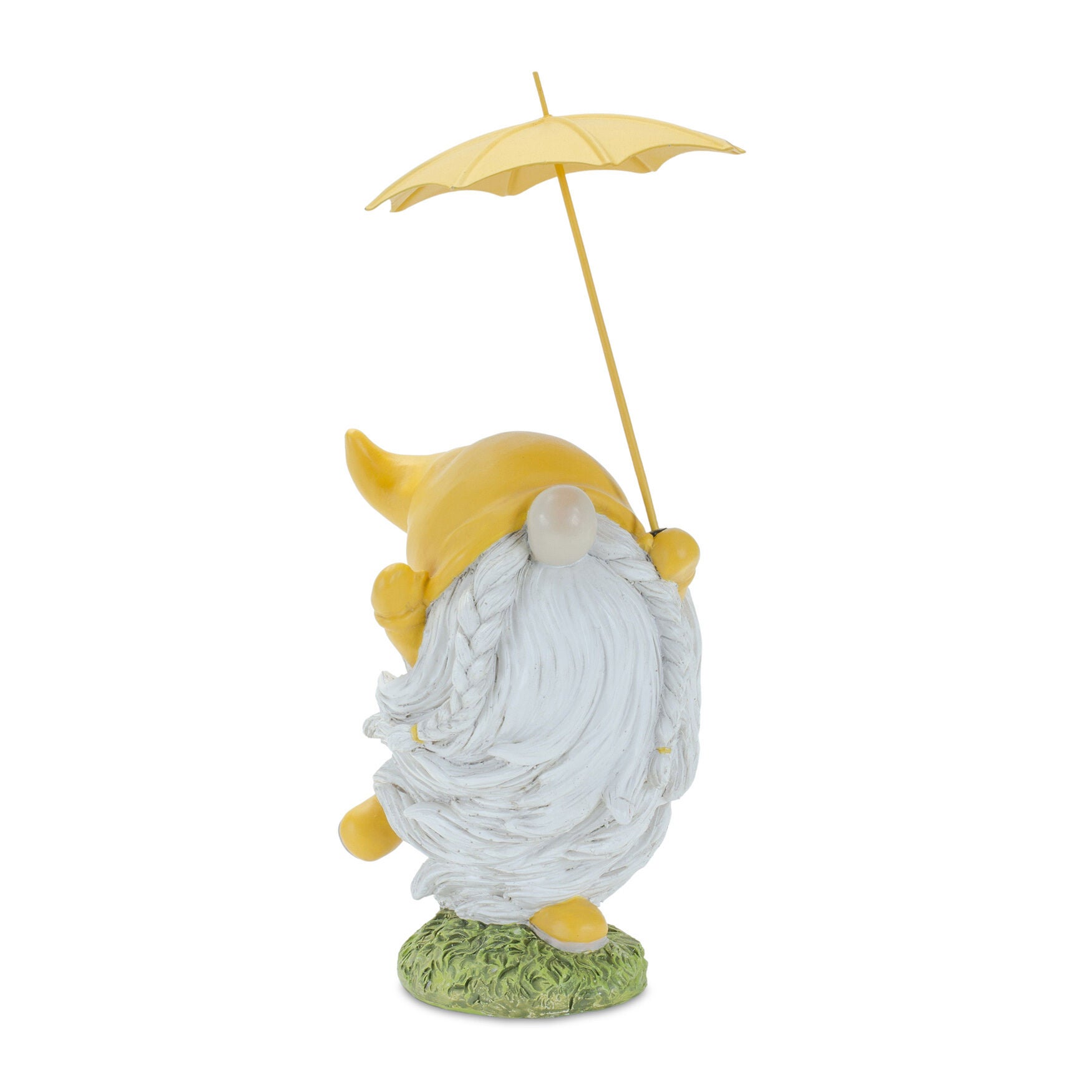 Whimsical Dancing Garden Gnome Figurine With Umbrella (Set Of 2), , on-hover image number 1