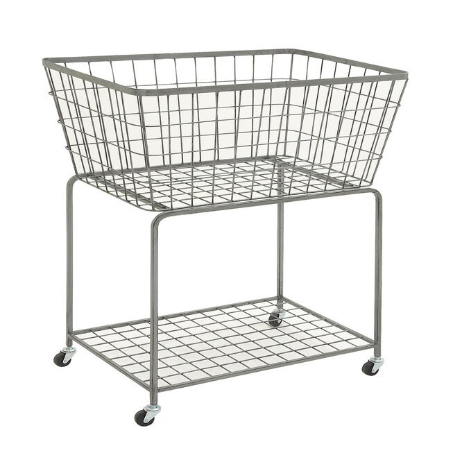 Grey Industrial Metal Storage Cart Storage Cart, GREY, hi-res image number null