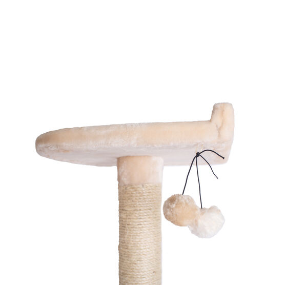 64" Real Wood Cat Tree With Sractch Sisal Post, Soft-Side Playhouse, , alternate image number null