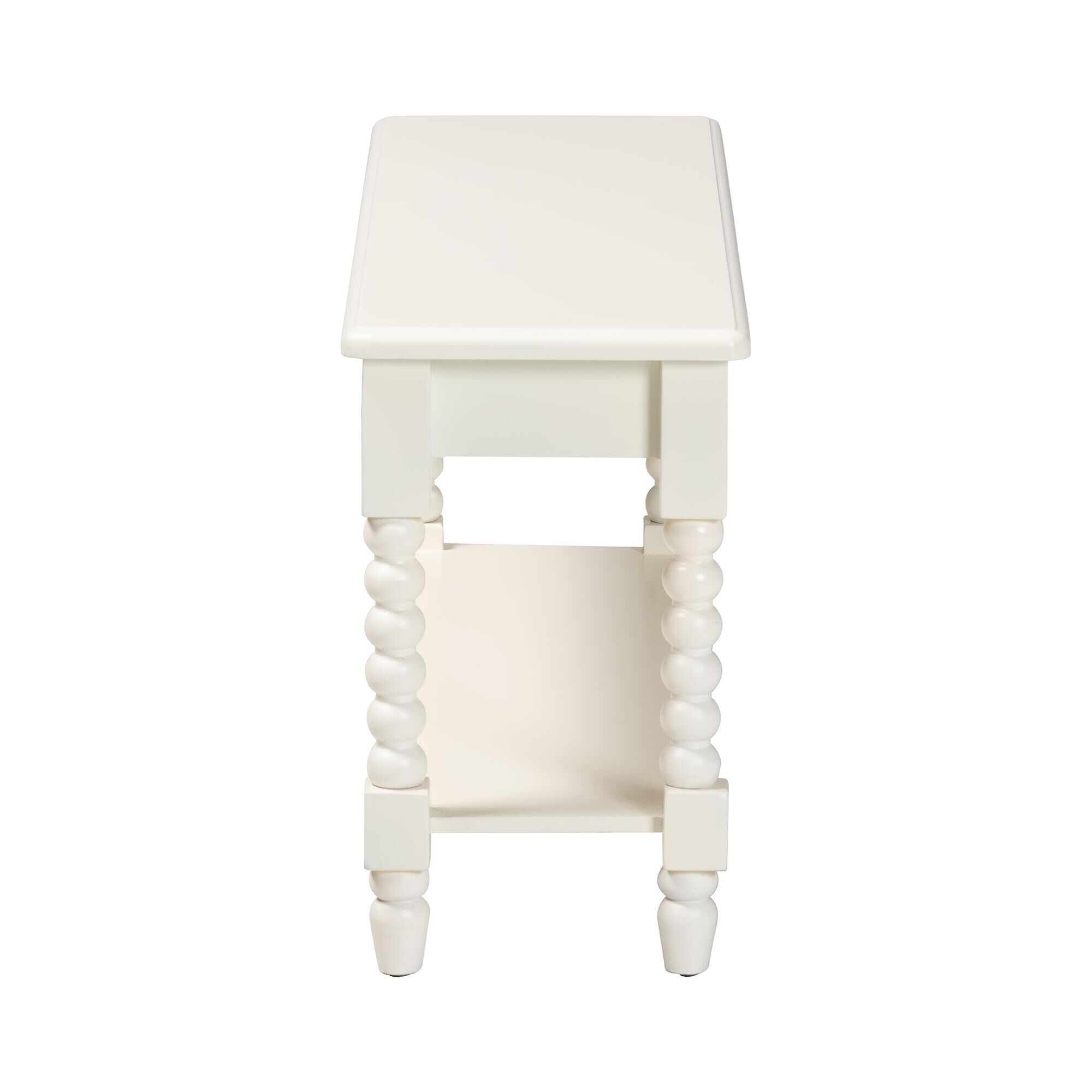 Bayard Accent Bench with Bobbin Legs, WHITE, alternate image number 3