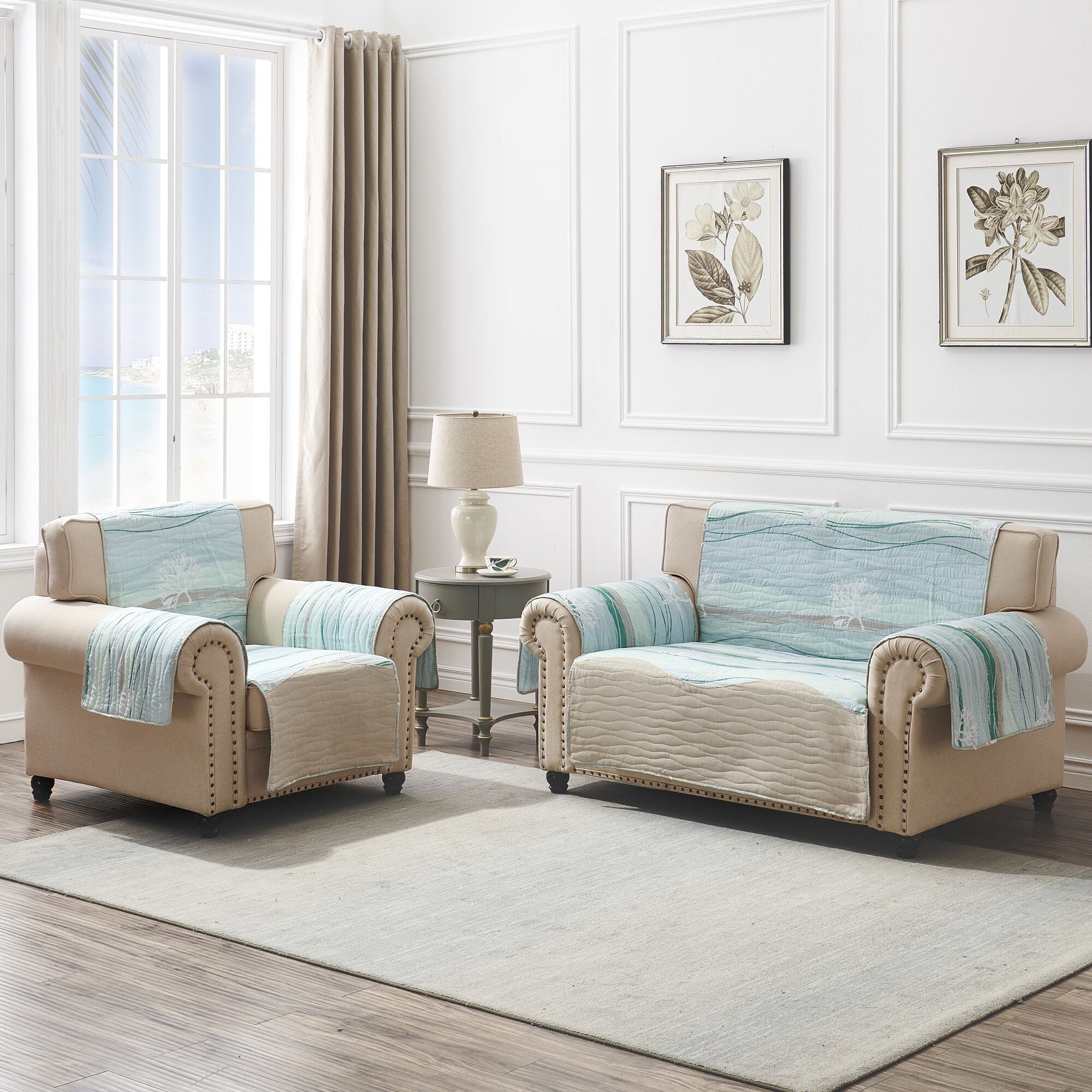 Maui Arm Chair Quilted Furniture Protector, MULTI, alternate image number 2