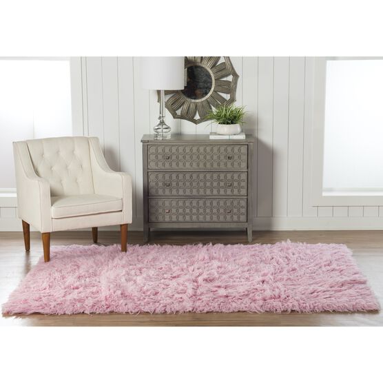Flokati Pastel Pink Rug, , alternate image number null