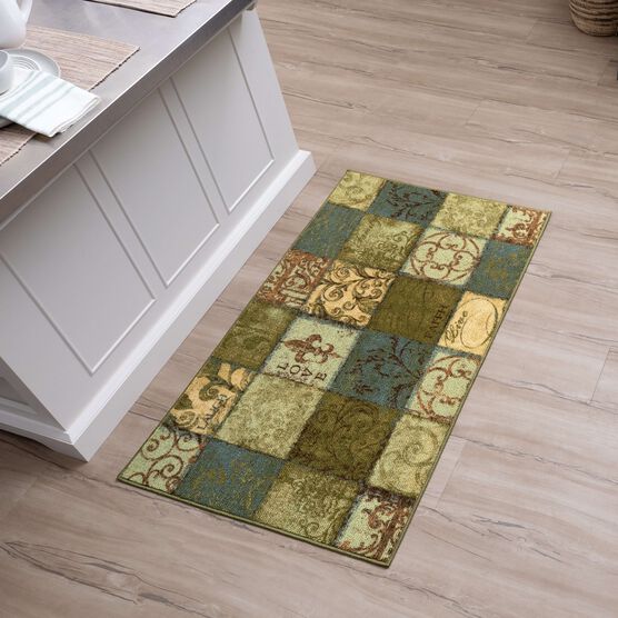Floral Tile Blue Spa 2' 6" X 4' 2", , alternate image number null