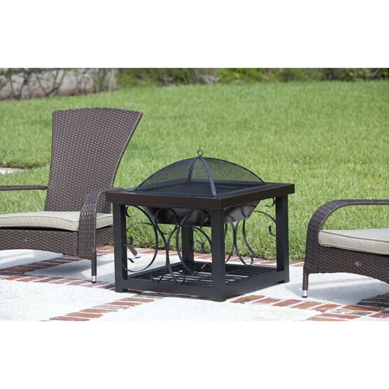 Hammer Tone Bronze Finish Cocktail Table Fire Pit, , alternate image number null