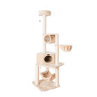 Real Wood 72" Cat Tower Entertainment Furniture With Lounge Basket, Perch, , alternate image number null