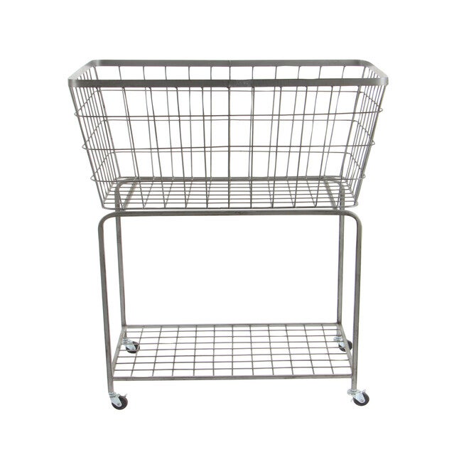 Grey Industrial Metal Storage Cart Storage Cart, , on-hover image number null