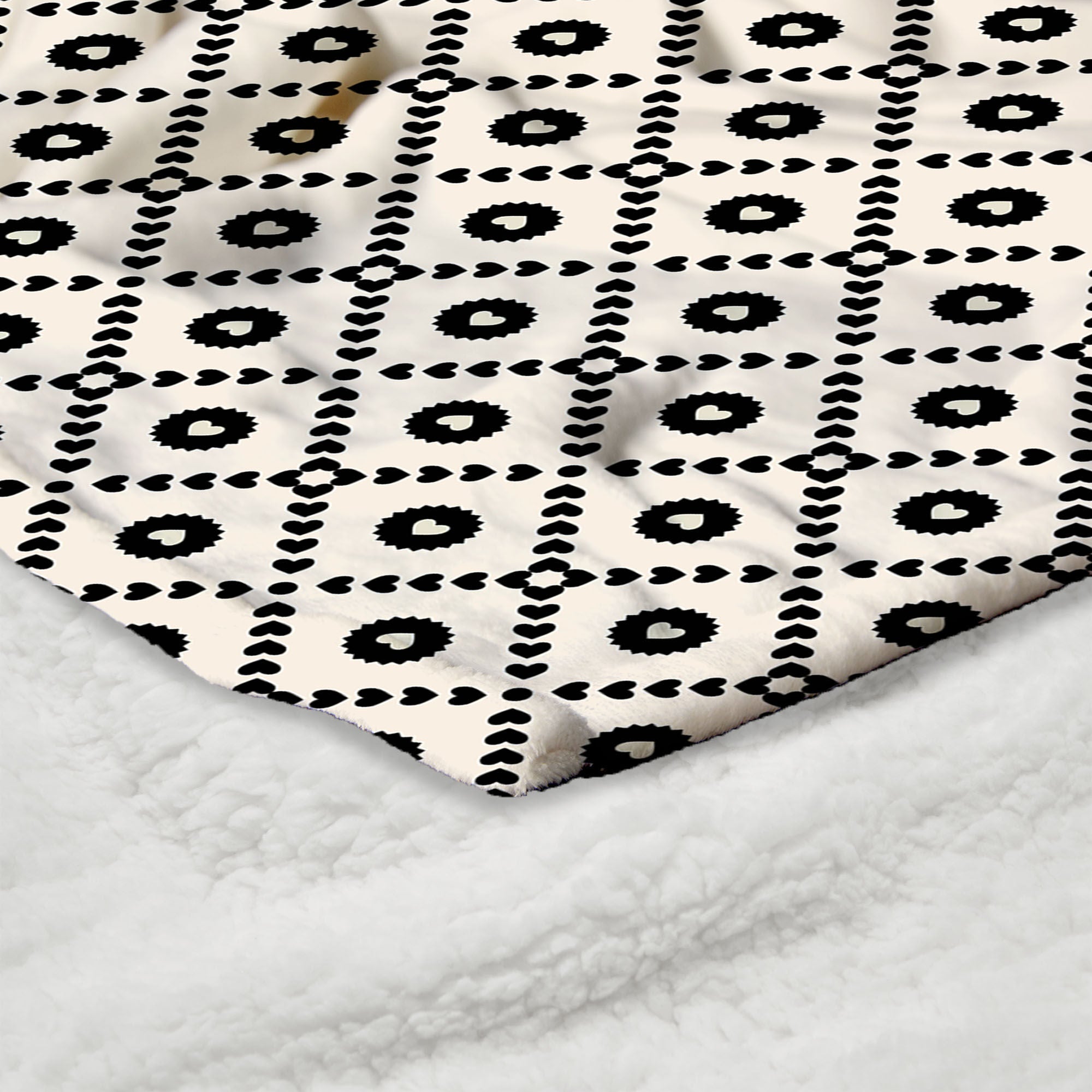 Valentine's Day Black Hearts Silk Touch Sherpa Throw Blanket 50x60 Inches, BLACK HEARTS, alternate image number 4