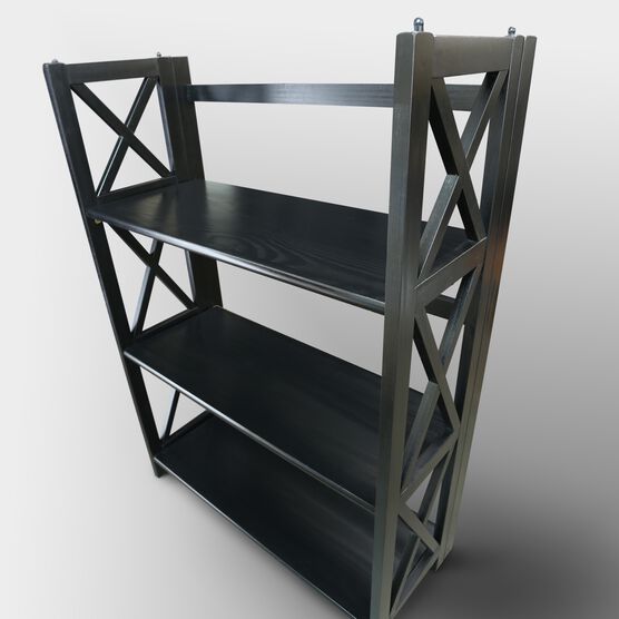 Montego 3-Shelf Folding Bookcase -Black, , alternate image number null