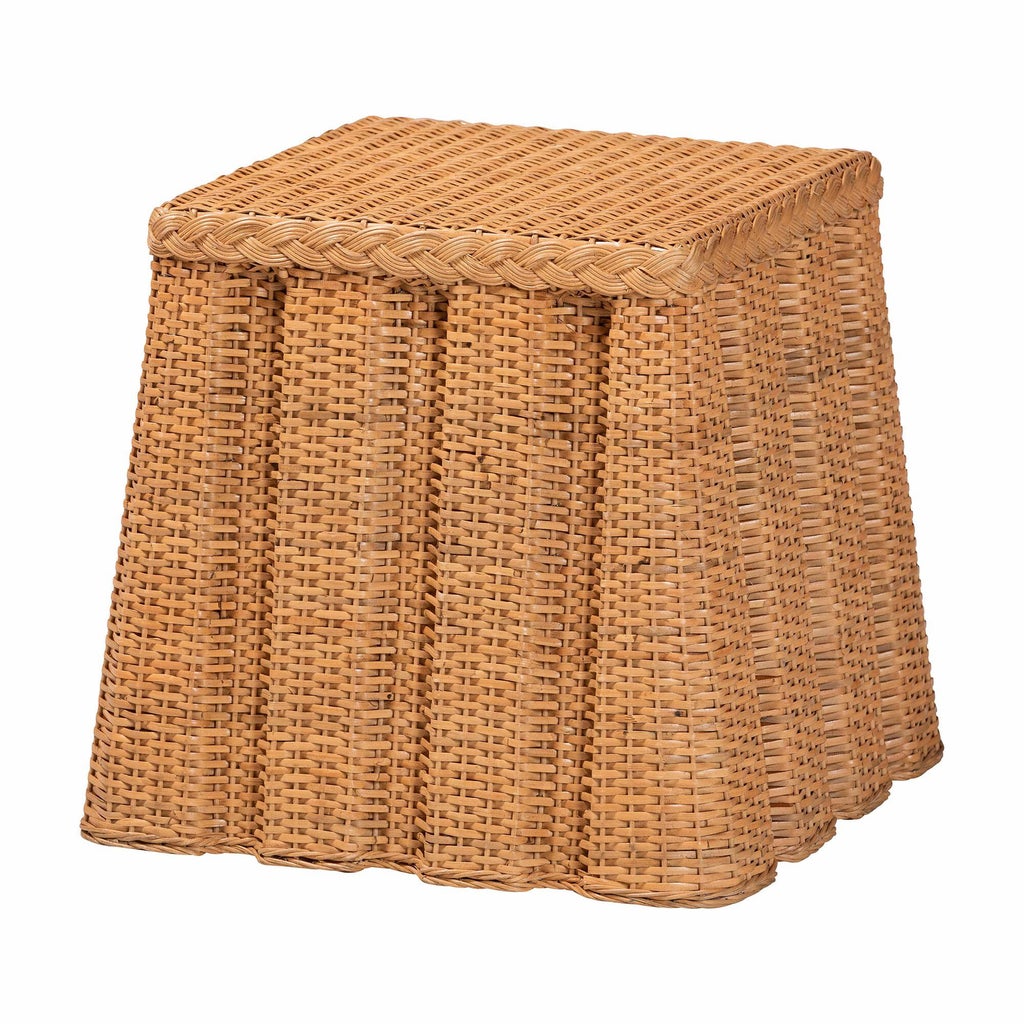 Close-up of rattan weave and braided edge