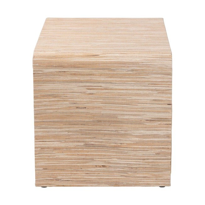 Hannah Bohemian Woven Grasscloth 1-Drawer Nightstand, NATURAL, alternate image number null