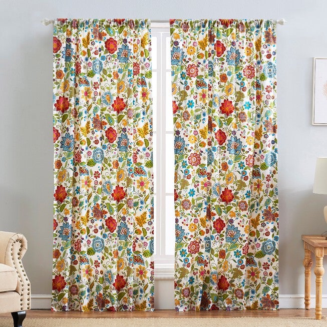 Astoria Curtain Panel Pair , WHITE, hi-res image number 0