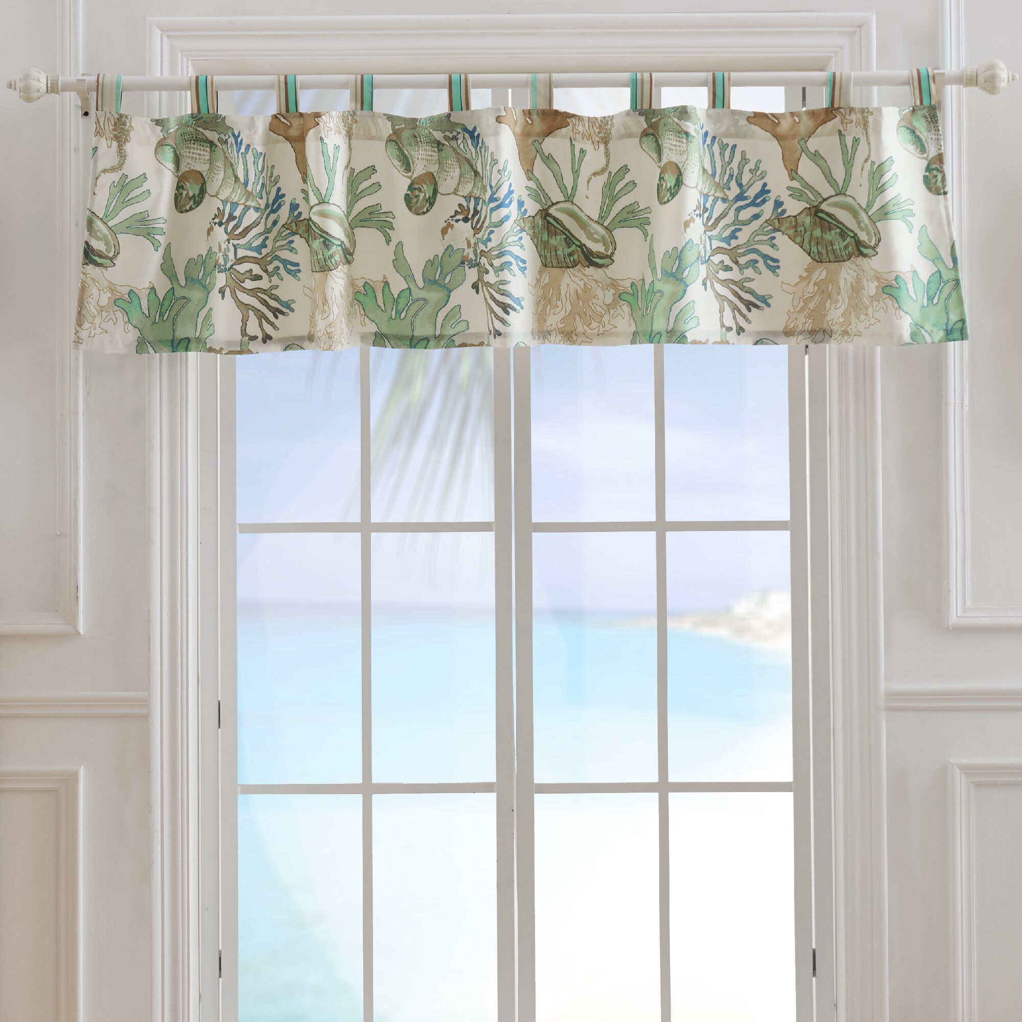 Atlantis Window Treatment Valance Curtains, JADE, alternate image number 1