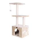 3-Tier Real Wood Cat Condo With Sisal Scratching Post 39", , alternate image number null