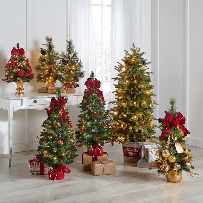 54 inches Pre-Lit Tree in Metal Bucket, , on-hover image number 1