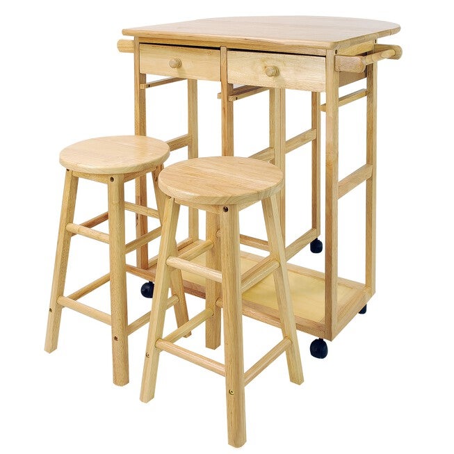 Breakfast Cart with Drop-Leaf Table-Natural, , alternate image number 5