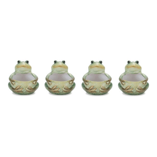 Terra Cotta Frog Planter (Set Of 4), , alternate image number null