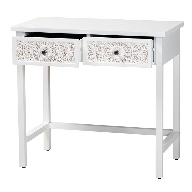 Yelena Classic And Traditional White Finished Wood 2-Drawer Console Table, , on-hover image number 1