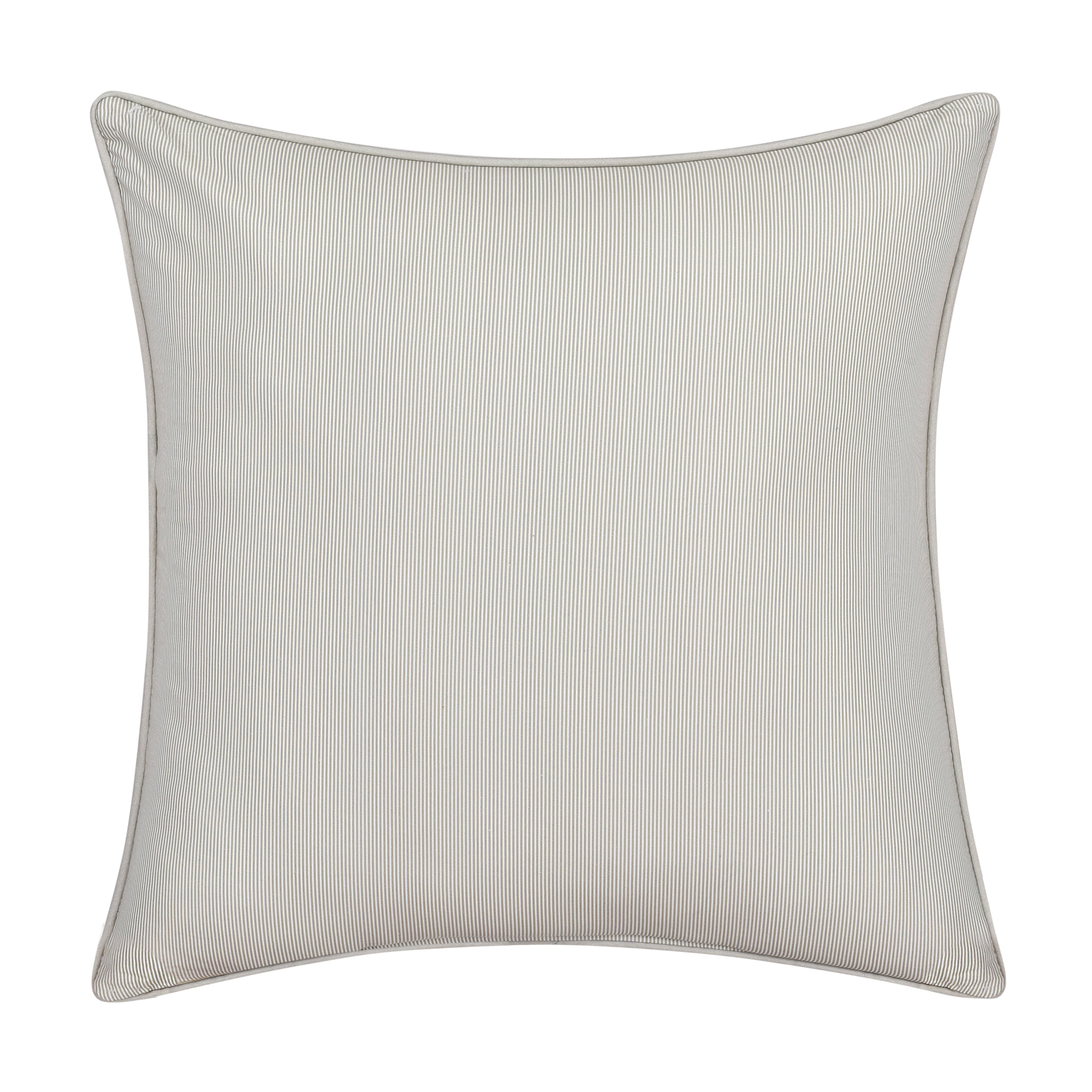 CLARICE 20 inches SQUARE DECORATIVE THROW PILLOW, IVORY, on-hover image number 1