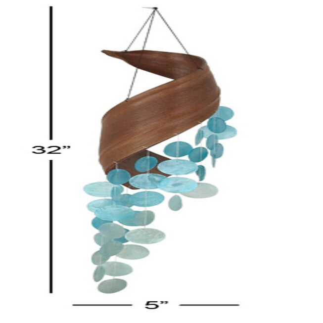 Teal Capiz Coastal Windchime, , alternate image number 4
