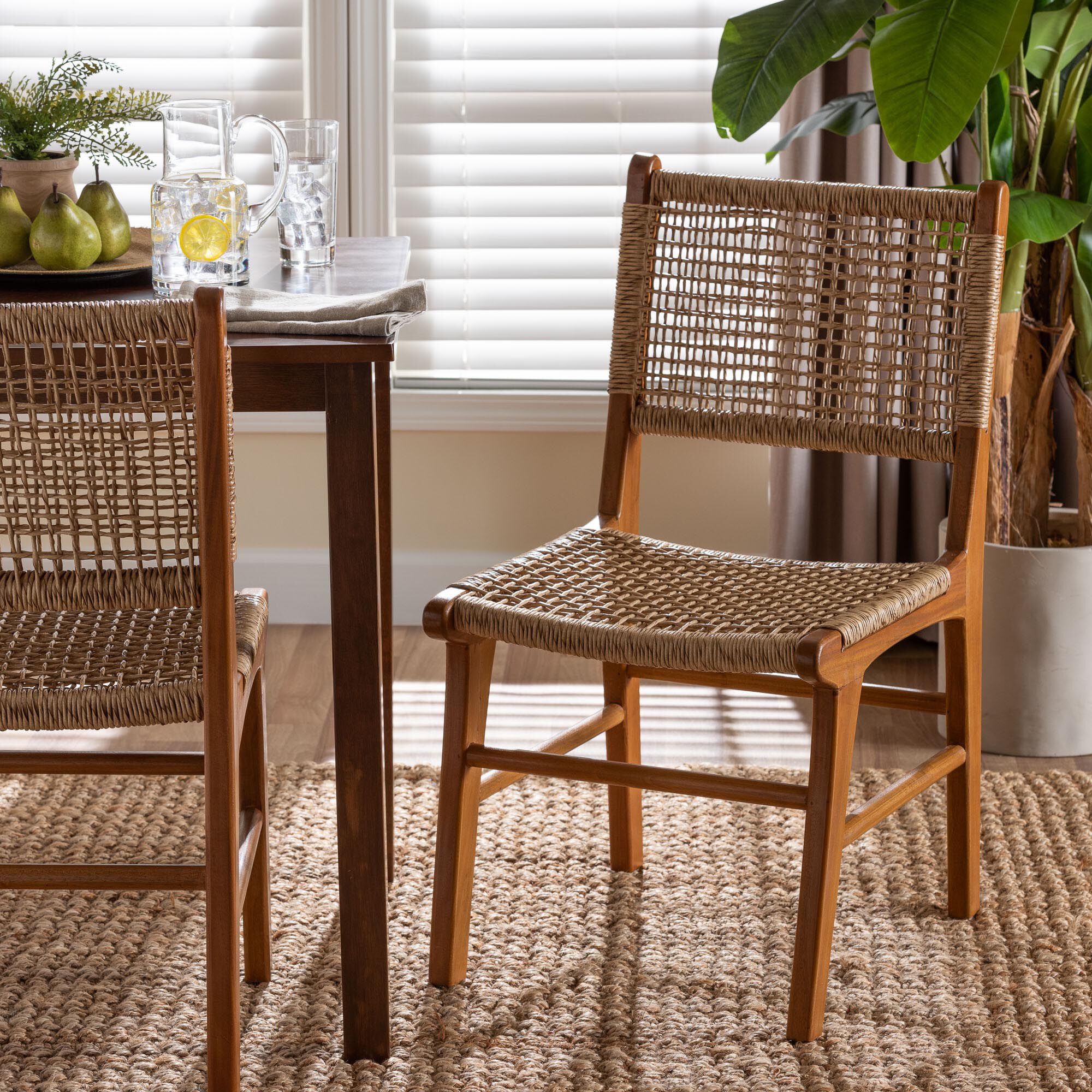 Ariba Viro Fiber Dining Chair, CARAMEL BROWN, hi-res image number 0
