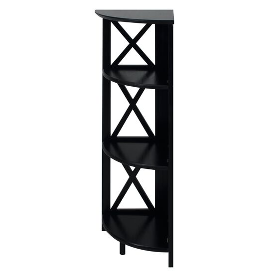 Montego 4-Shelf Corner Folding Bookcase-Black, , on-hover image number null