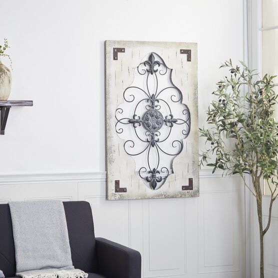 Cream Rustic Ornamental Wood Wall Décor, , alternate image number null