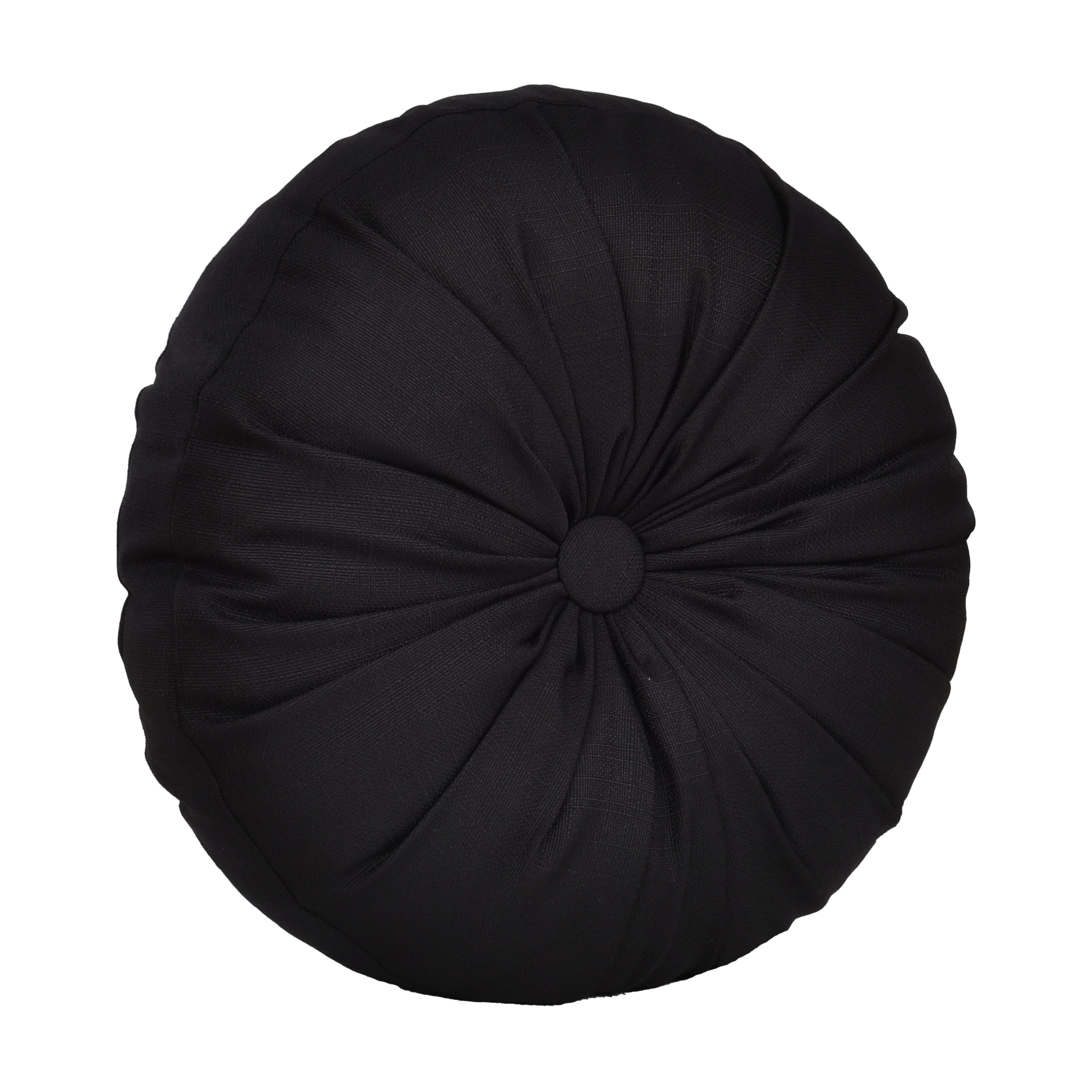 Calabria Round Decorative Throw Pillow, BLACK, hi-res image number null