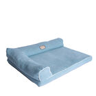 Bolstered Pet Bed Cushion With Poly Fill Cushion, Medium SoothIng Blue, , alternate image number null