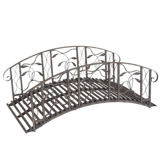 Coral Coast Willow Creek 4 Ft Metal Garden Bridge, , on-hover image number null