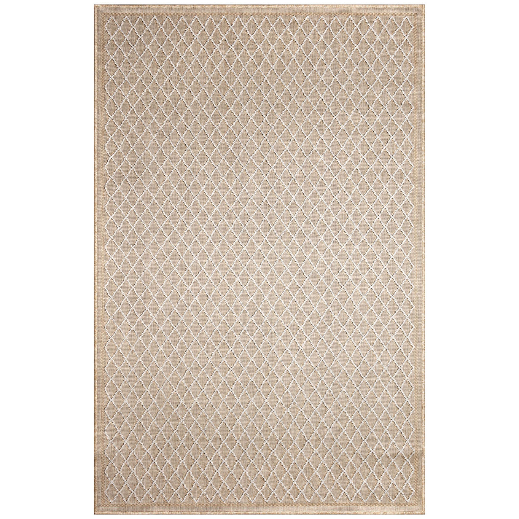 Carmel Diamonds Indoor/Outdoor Area Rug Aqua, SAND, hi-res image number 0