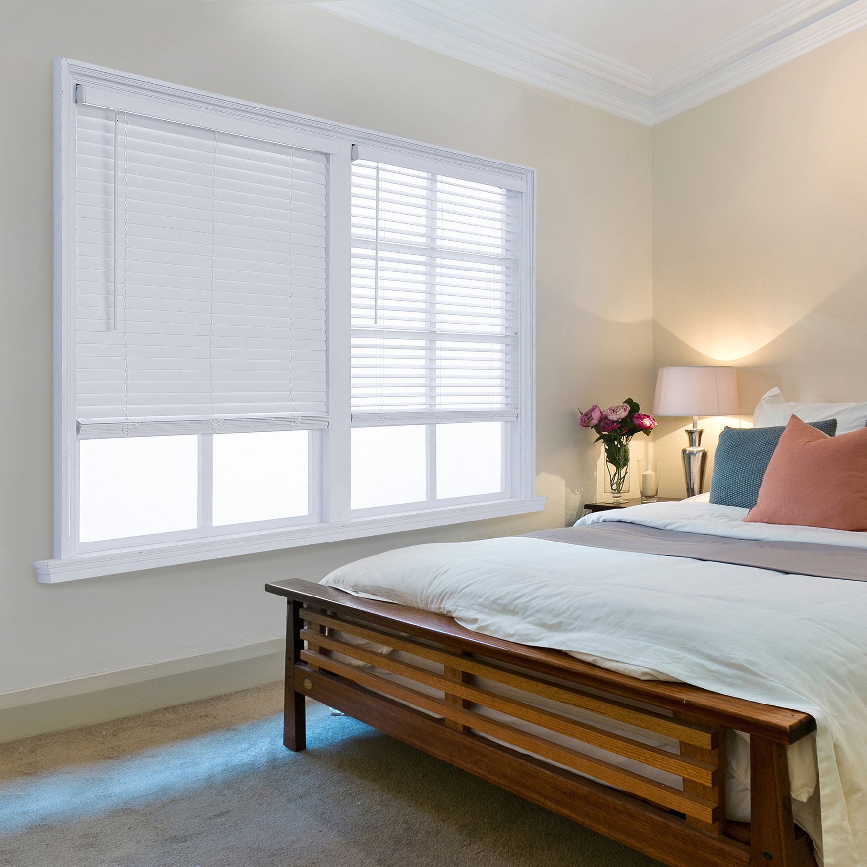 Cut-To-Width 2 inches Distressed FW Blind, WHITE, hi-res image number 0