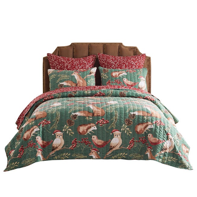 Willow Novelty Forest Friends Quilt Set, Holiday, 3-Piece , HOLIDAY, alternate image number null