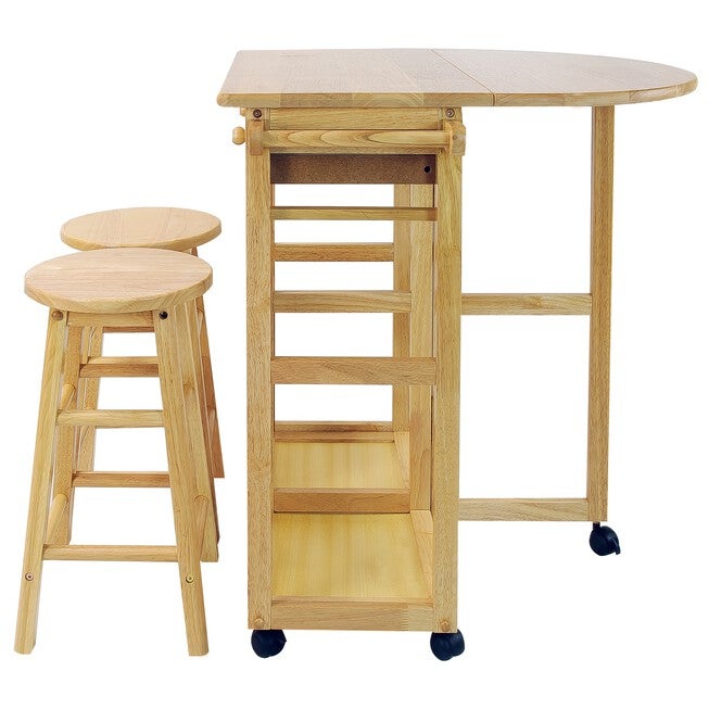 Breakfast Cart with Drop-Leaf Table-Natural, , alternate image number 2