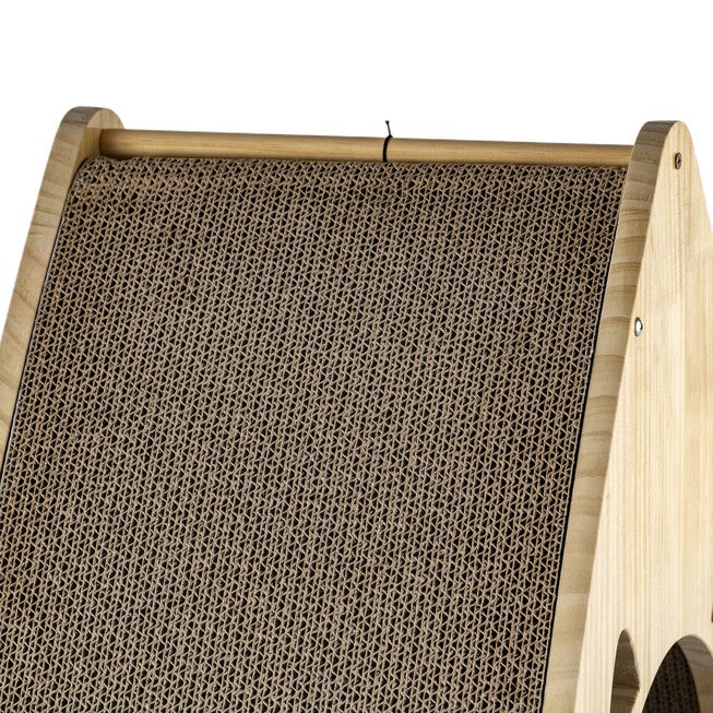 Armarkat Real Wood Medium Triangular Natural Solid Wood Cat Condo S2106 Cat House, , alternate image number null