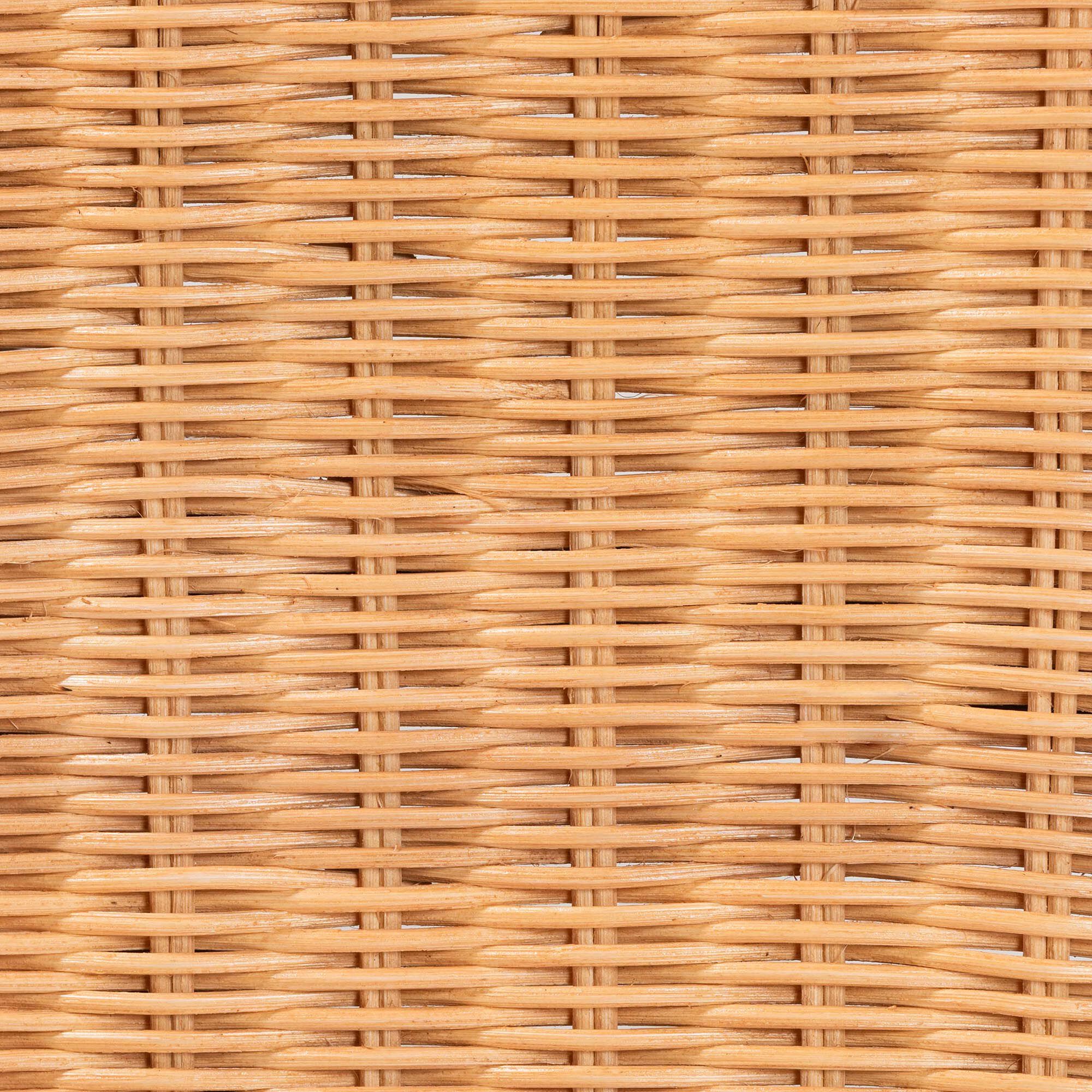 Noura Natural Rattan Footstool with Tassel Accents, HONEY, alternate image number 5